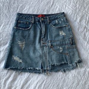 Signature8 - Ripped Jean Skirt